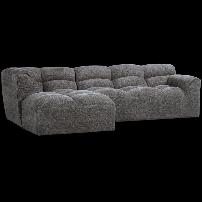WOOOD Tibas Chaise Longue Bank Links - Geweven Stof - Grijs
