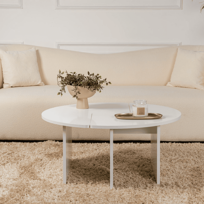 Calicosy - Set van 2 Salontafels MOIRA - B90 cm - Wit