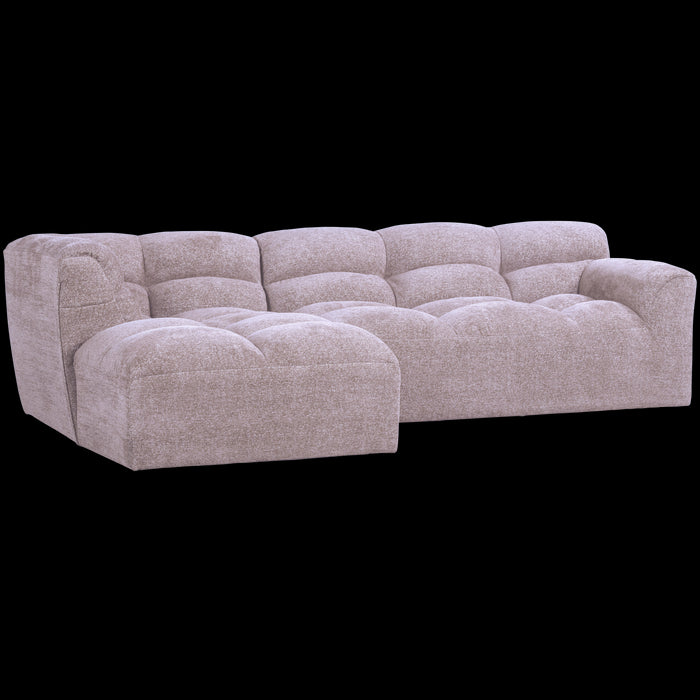 WOOOD Tibas Chaise Longue Bank Links - Geweven Stof - Warm Lila