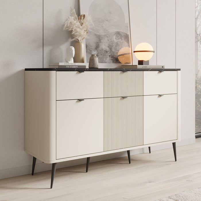 Meubella - Dressoir Mace - Beige - 130 cm