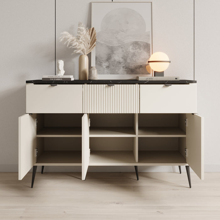 Meubella - Dressoir Mace - Beige - 130 cm