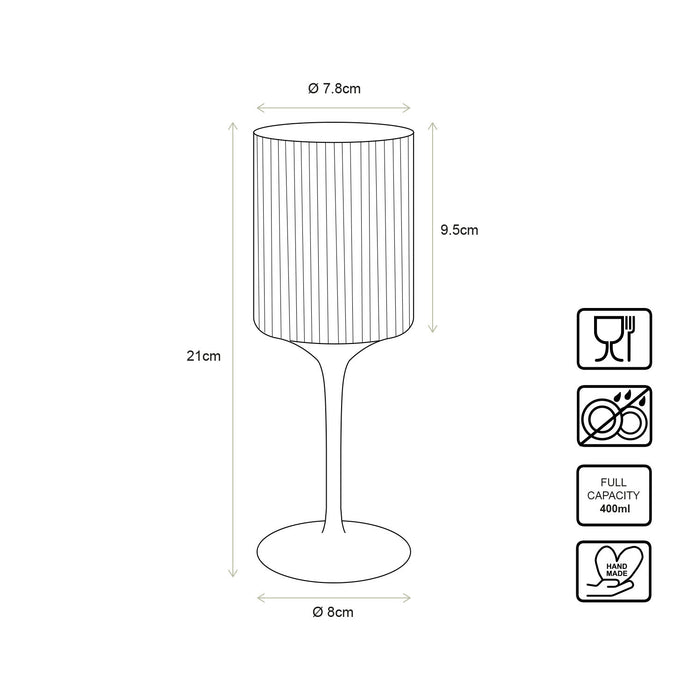 vtwonen Wijnglazen voor Witte Wijn - Glazen set van 4 - Gouden Rand