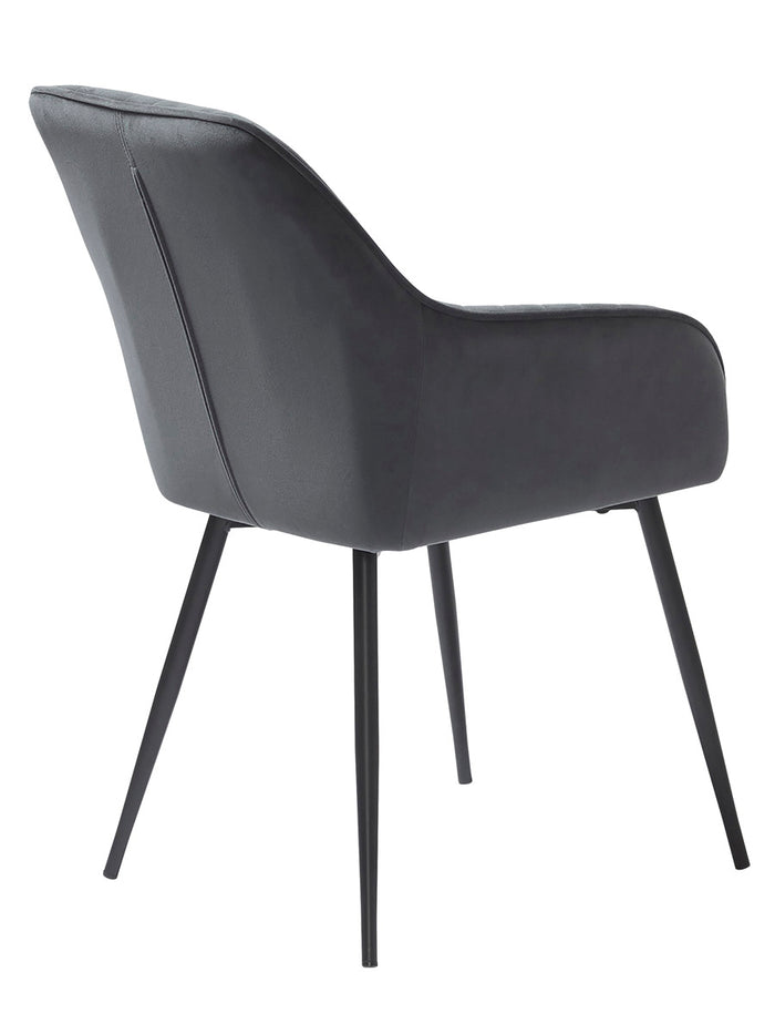 Giga Living - Eetkamerstoel Grijs Velvet - Nolan Stripe - Set van 2