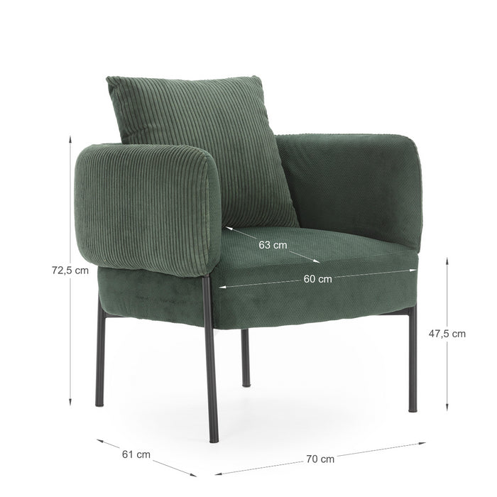 Calicosy - Fauteuil ARUNI - L73 cm - Metalen poten