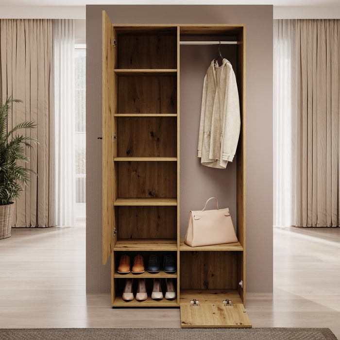 Meubella - Halkast Deacon - Eiken - 90 cm - Met spiegel