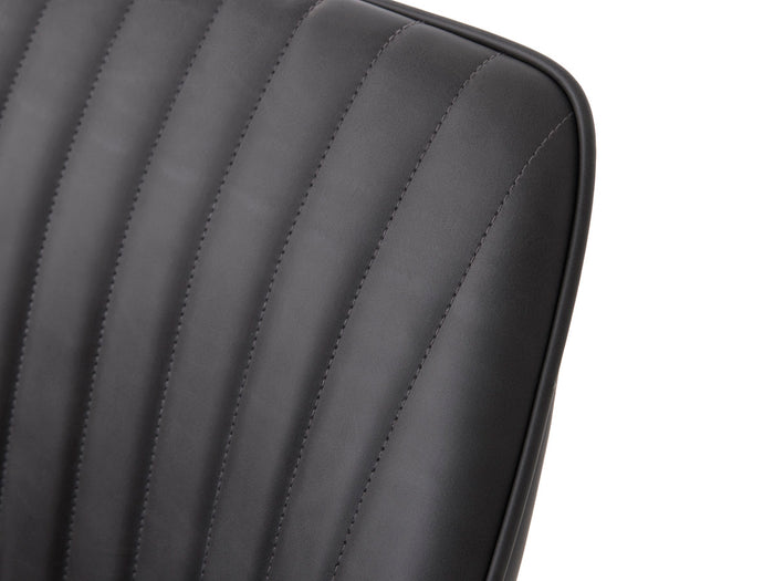 Giga Living - Eetkamerstoel Grijs PU Leer - Nolan Stripe - Set van 2