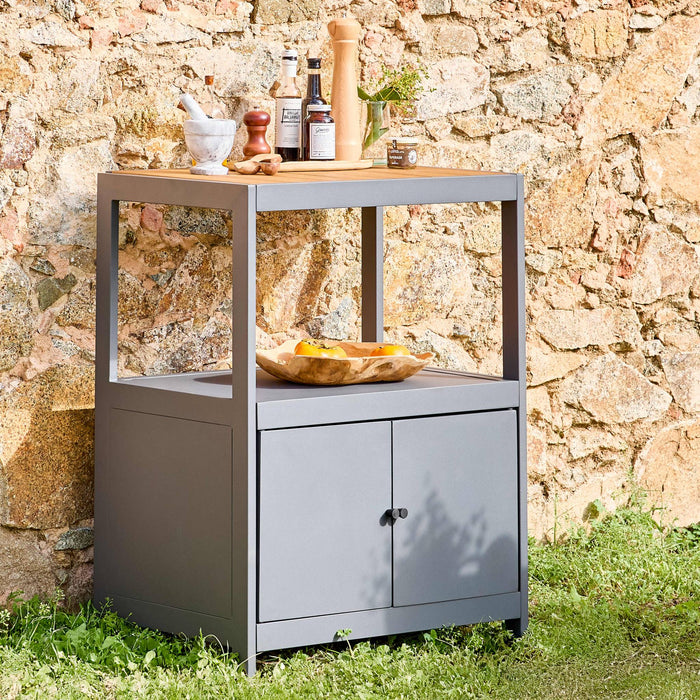 sweeek - Bijzettafel voor buiten van aluminium en polywood met 2