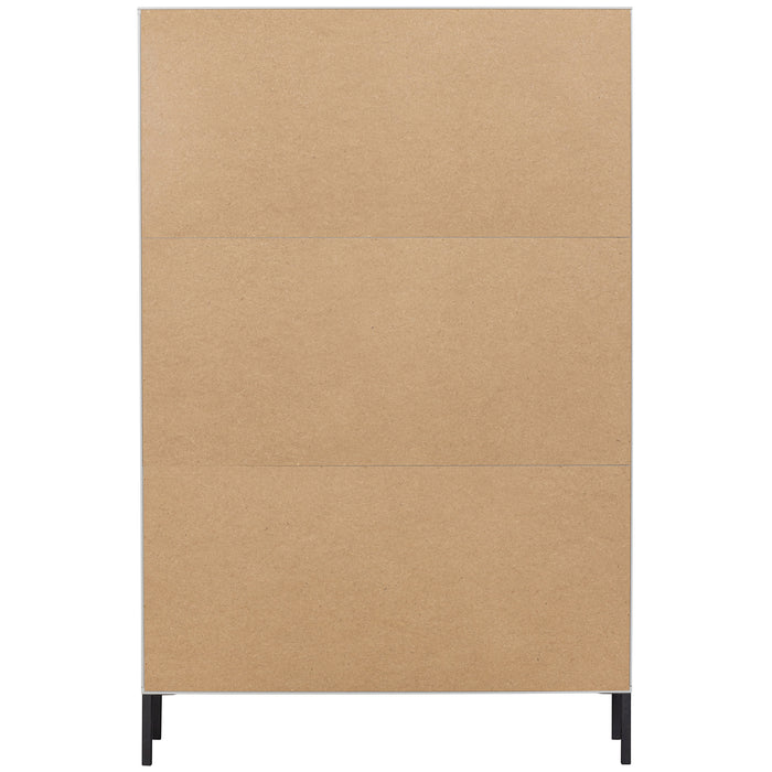 WOOOD Xam Vitrinekast - Grenen - Wolkengrijs - 155x100x40