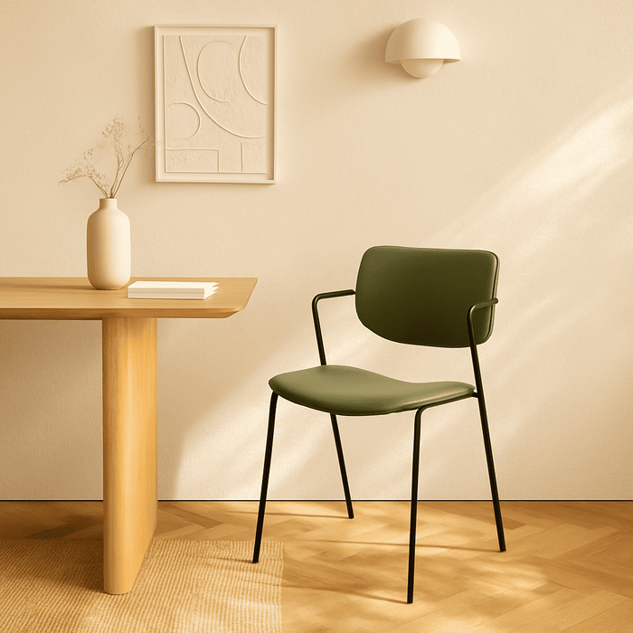 Calicosy - Set 2 stoelen MAIKA - L49 cm - Zwart metaal