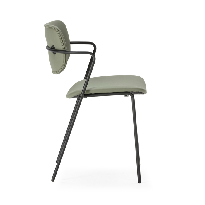 Calicosy - Set 2 stoelen MAIKA - L49 cm - Zwart metaal