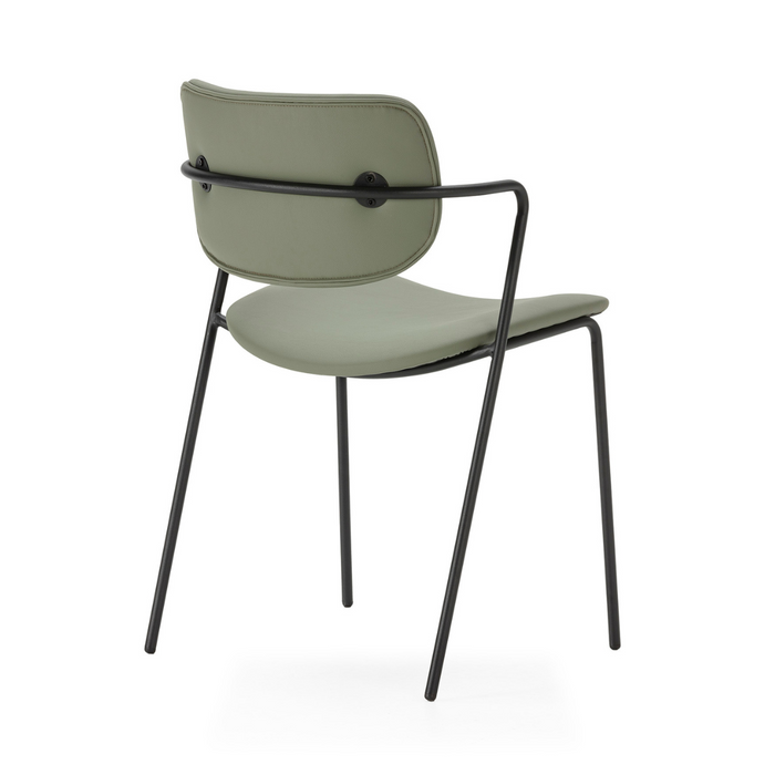 Calicosy - Set 2 stoelen MAIKA - L49 cm - Zwart metaal