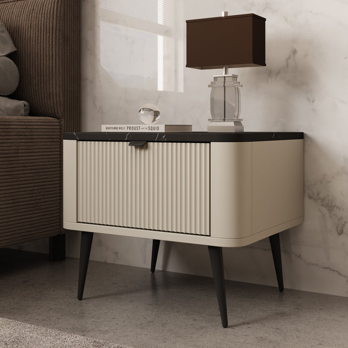 Meubella - Nachtkastje Mace - Beige - 50 cm