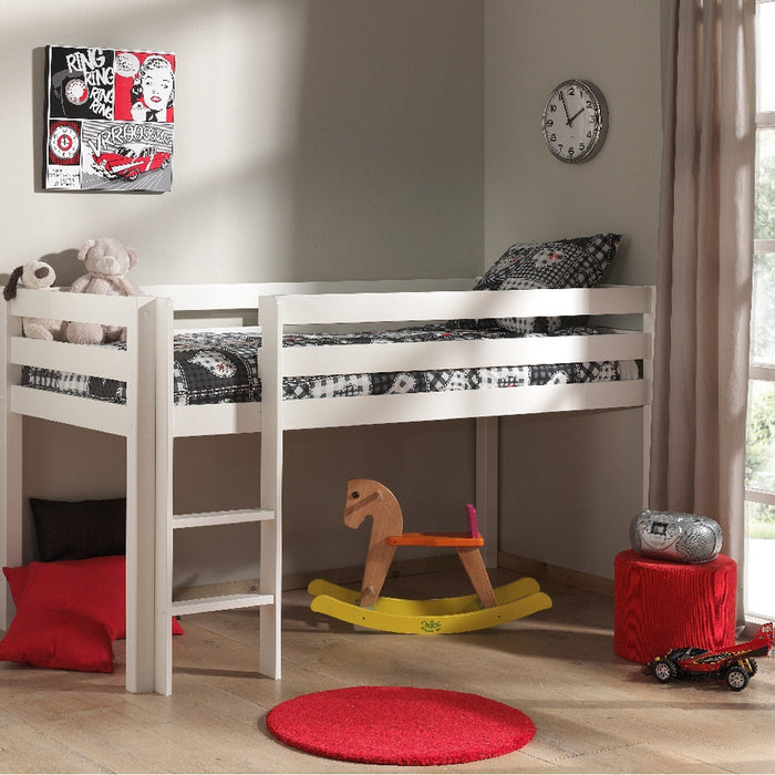 Vipack Pino Halfhoogslaper met Ladder 90 x 200 cm - Wit