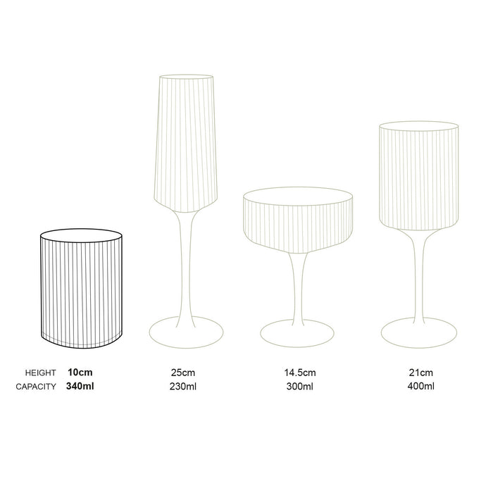 vtwonen Waterglazen set van 4 - 340ml - Gouden Rand