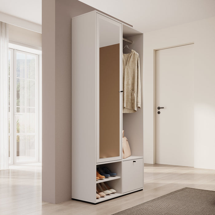 Meubella - Halkast Deacon - Wit - 90 cm - Met spiegel