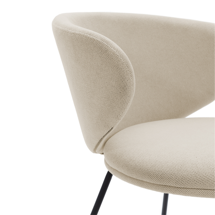 Calicosy - Set 2 stoelen RUSH - L60 cm - Stof & zwart metaal