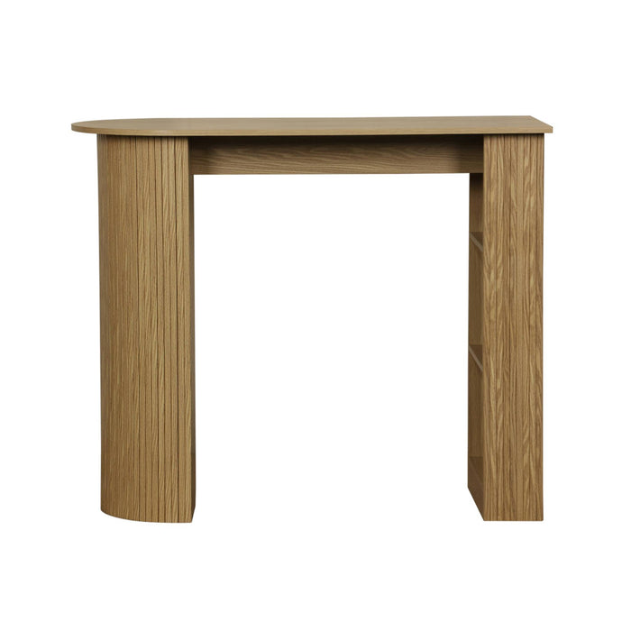 sweeek - Hoge keukentafel van houtdecor met opbergruimte