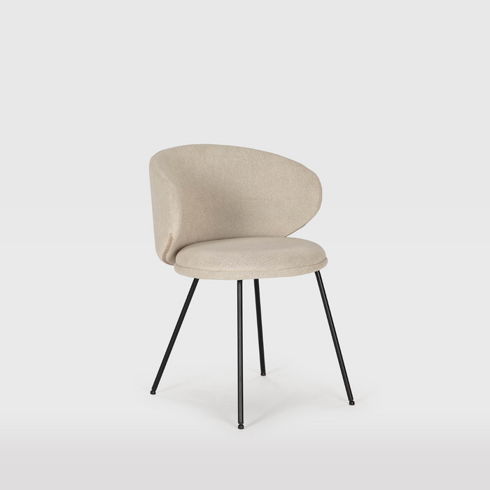 Calicosy - Set 2 stoelen RUSH - L60 cm - Stof & zwart metaal