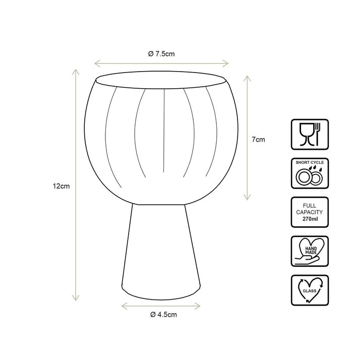 vtwonen Retro Wijnglazen - Glazen set van 4 - 270ml