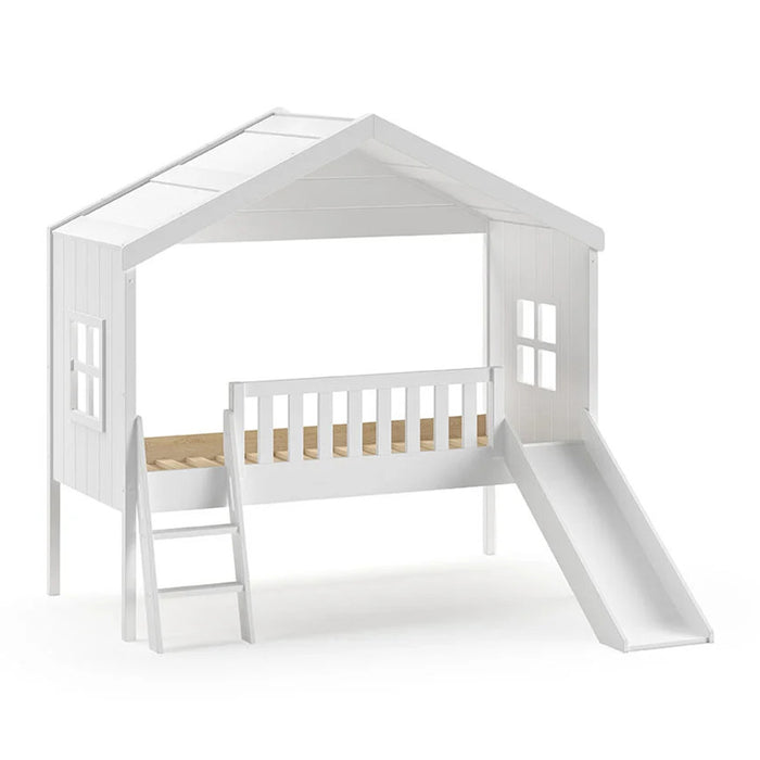 Vipack Housebed Huisbed met Glijbaan 90 x 200 - Wit