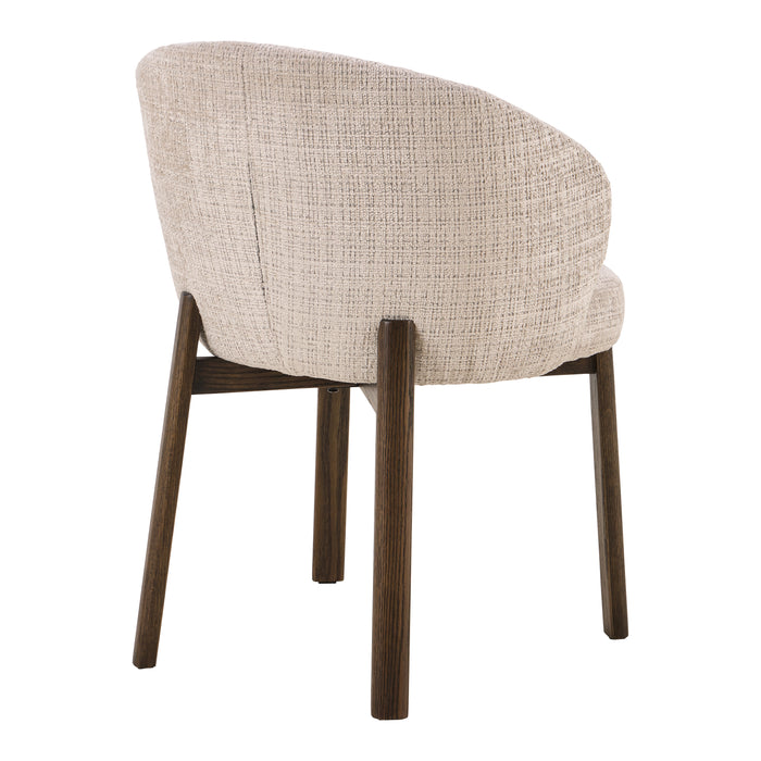 by fonQ Lura Eetkamerstoel - Donker Eiken / Beige