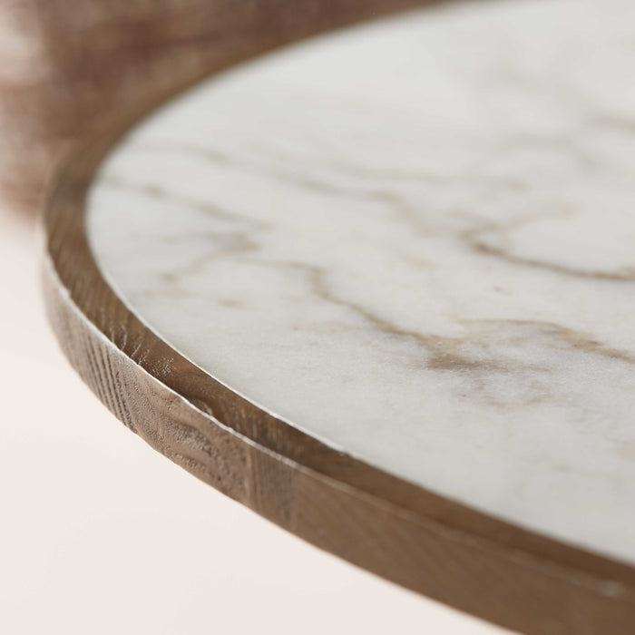 Signature - Salontafel MAFRA - D80 cm - Eiken en marmer