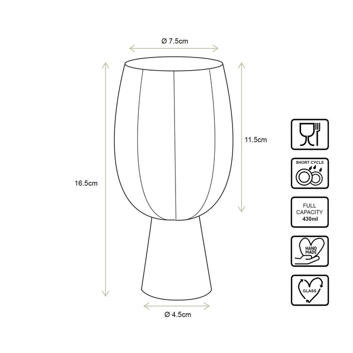 vtwonen Retro Wijnglazen - Glazen set van 4 - 430ml