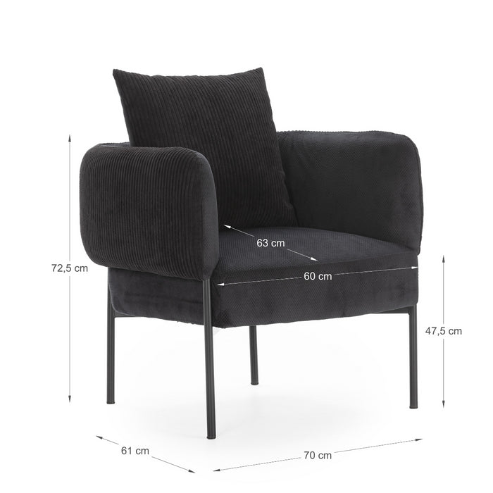 Calicosy - Fauteuil ARUNI - L73 cm - Metalen poten