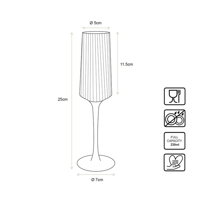 vtwonen Champagneglazen - Glazen set van 4 - met Gouden Rand