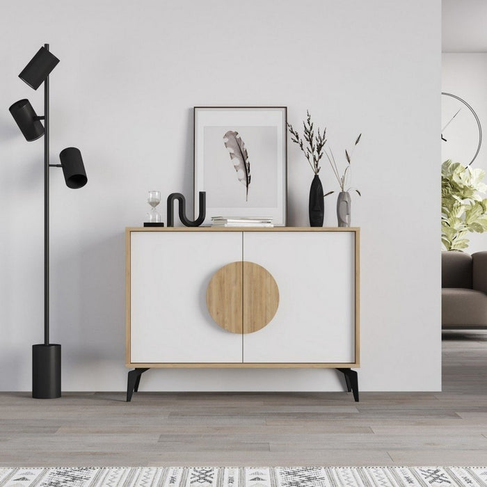 Calicosy - Dressoir met 2 Deuren VAE - L110 cm - Eikenlook | Wit