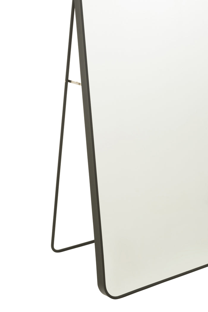 J-Line spiegel Op Voet Rechthoek - glas|metaal - zwart - 55 x 150 cm