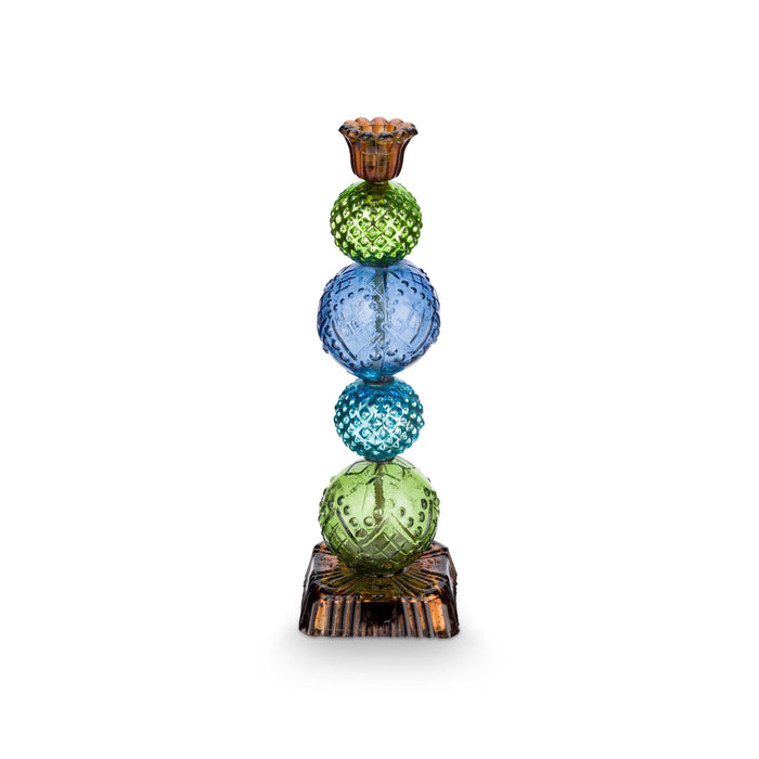 Pip Studio Kandelaar Bead - van Glas - Blauw| Groen - 30cm