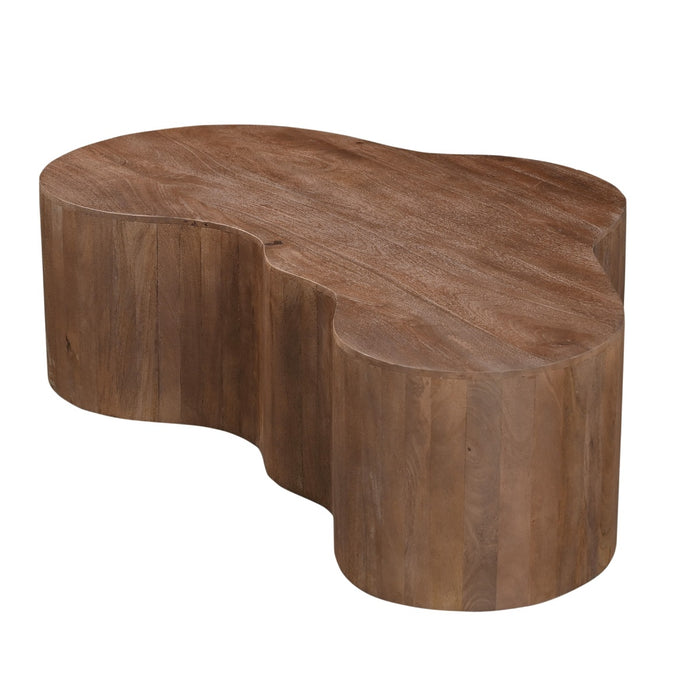 Giga Meubel - Salontafel Donkerbruin Organisch - 129x84x36cm - Moos