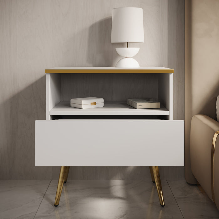 Meubella - Nachtkastje Orleans - Wit - 54 cm