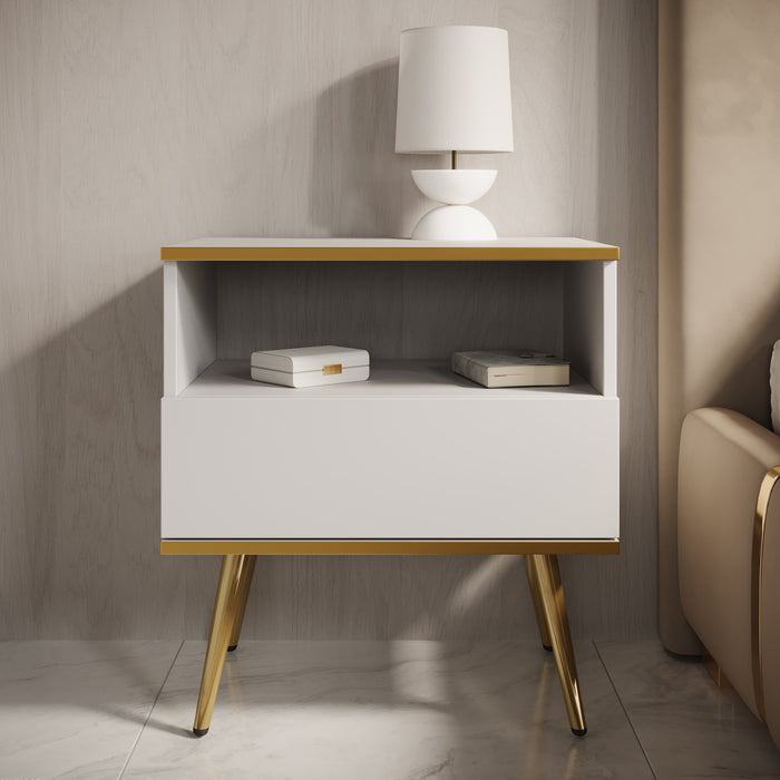 Meubella - Nachtkastje Orleans - Wit - 54 cm