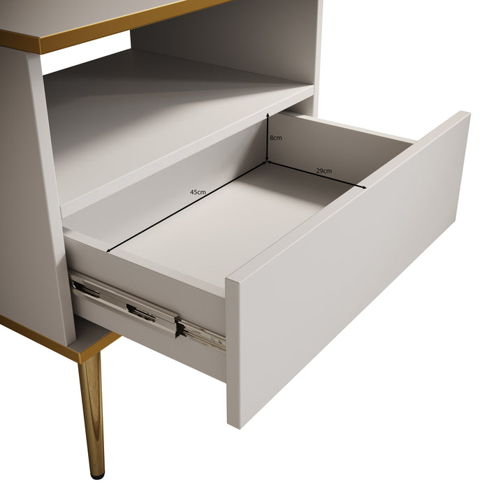 Meubella - Nachtkastje Orleans - Wit - 54 cm