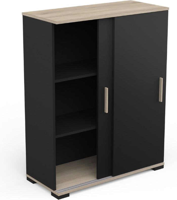 Calicosy - Opbergkast IZZY - B79,9 cm - Zwart | Houtlook