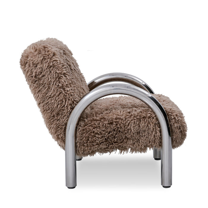 DÉJA Living - Fauteuil - Taupe|Chrome - 72x91x82cm - Mandal