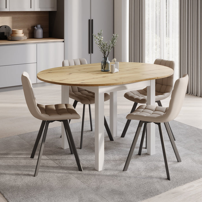Meubella - South - Eetkamertafel - Eiken|Wit