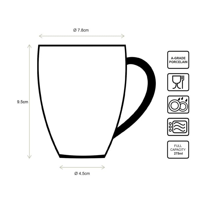 vtwonen Painted Mok met oor - Mokken - Serviesset van 4 - 275ml