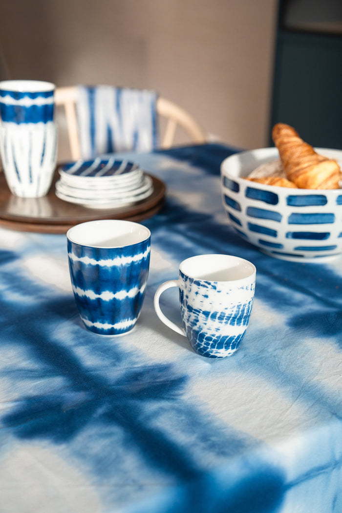 vtwonen Tie-Dye Mok met oor - Mokken - Serviesset van 4 - 275ml