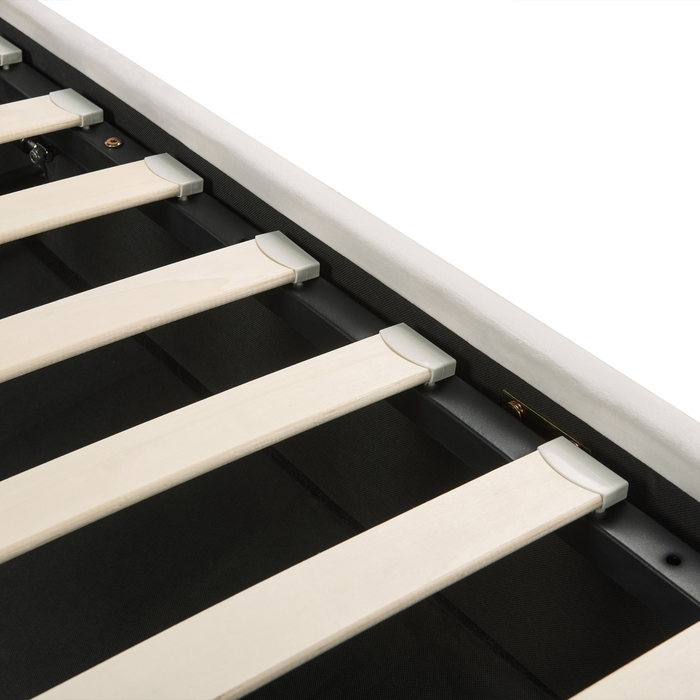 Beliani-LAVAUR-Bed met opbergruimte-Gebroken wit-180 x 200 cm-Fluweel