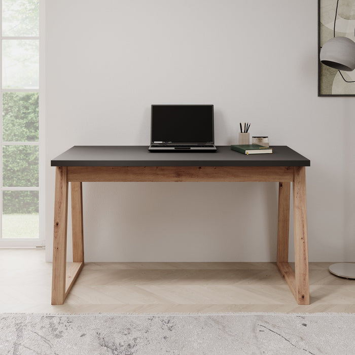 Meubella - Ithaca - Bureau - Zwart - 135x65 cm