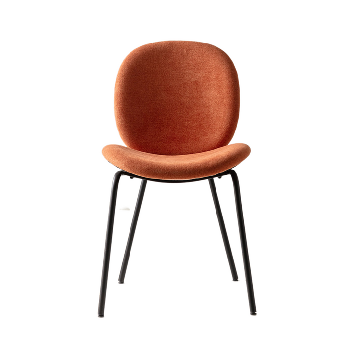 Calicosy - Set 2 stoelen CORI - L45 cm - Stof & zwart metaal