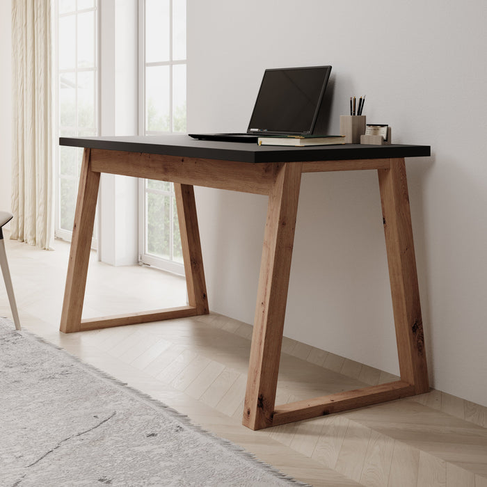 Meubella - Ithaca - Bureau - Zwart - 135x65 cm