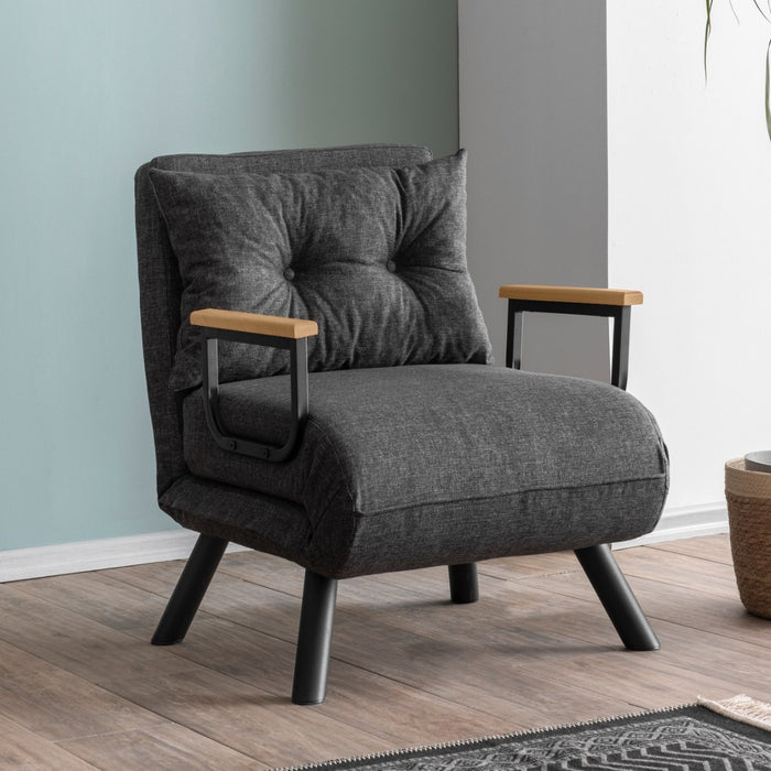 Calicosy - Slaapfauteuil SANDO - B67 cm - Donkergrijs