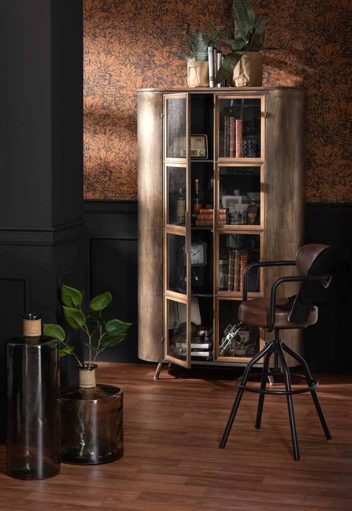 J-Line vaas Safari Breed - glas - lichtbruin - small - 75 cm hoog