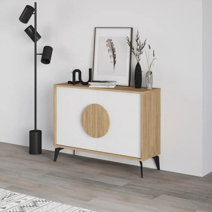 Calicosy - Dressoir met 2 Deuren VAE - L110 cm - Eikenlook | Wit