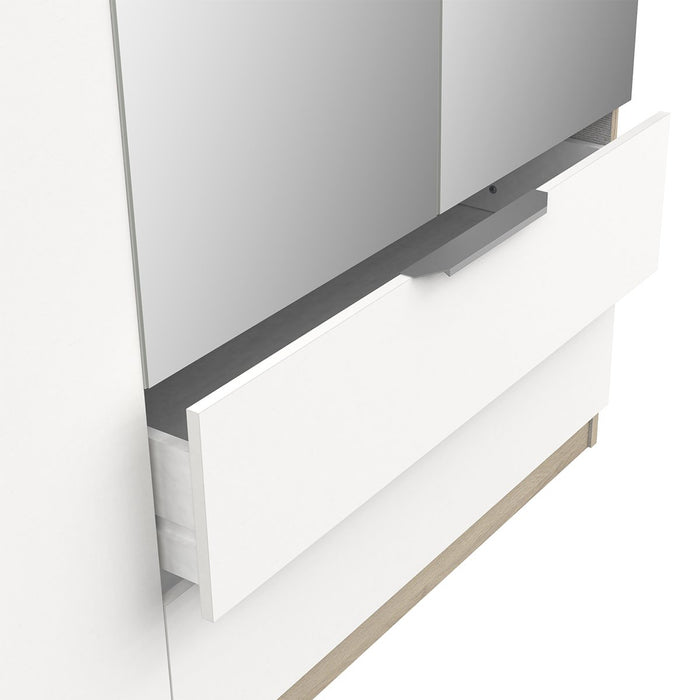 Calicosy - Kast met deuren en spiegels GHOST - B157,3 cm - Houtlook