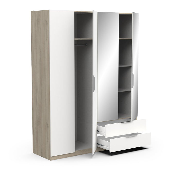 Calicosy - Kast met deuren en spiegels GHOST - B157,3 cm - Houtlook